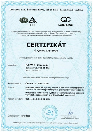 Certifikát ISO_FTWO 2024